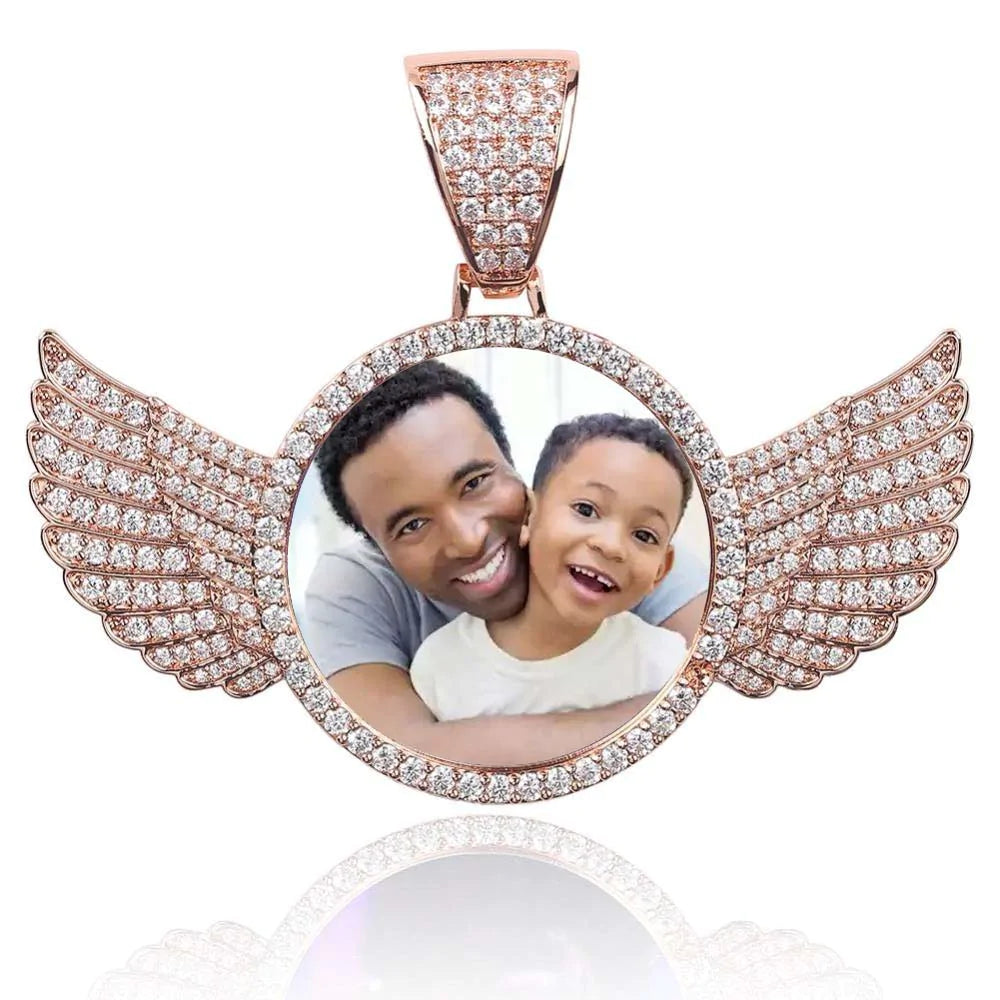 CUSTOM ANGEL WINGS PHOTO PIECE (Passes Diamond Tester)