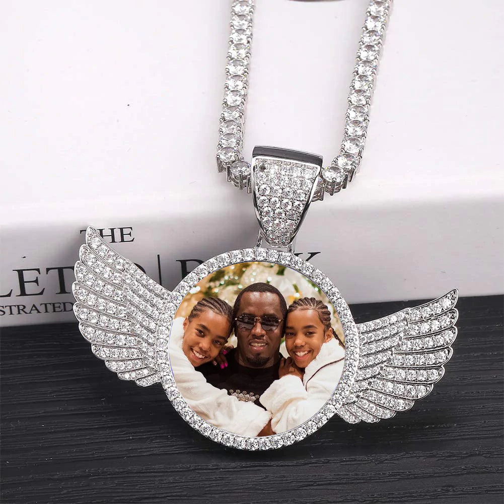 CUSTOM ANGEL WINGS PHOTO PIECE (Passes Diamond Tester)