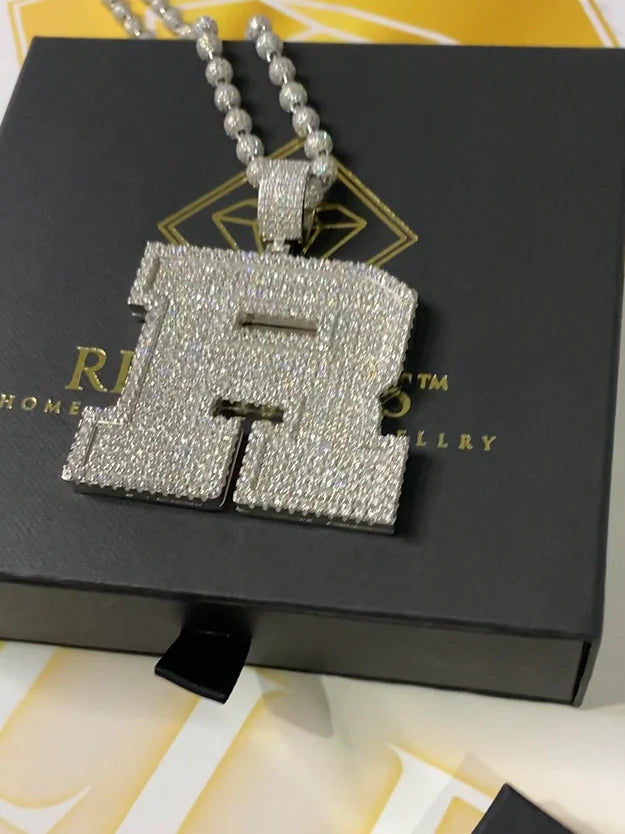 Iced Out Bold Letter/ Number Pendant (Passes the Diamond Tester)