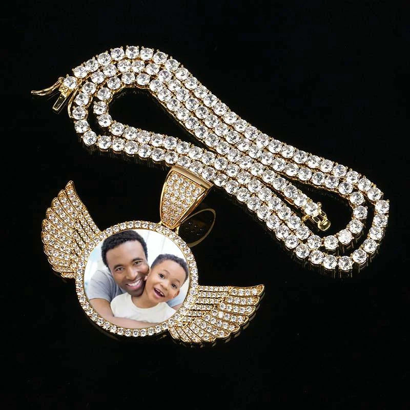 CUSTOM ANGEL WINGS PHOTO PIECE (Passes Diamond Tester)