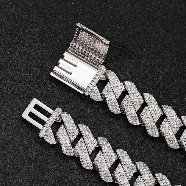 3 ROW ICED CUBAN BRACELET (Passes The Diamond Tester)