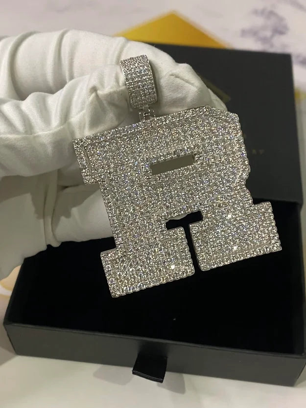 Iced Out Bold Letter/ Number Pendant (Passes the Diamond Tester)