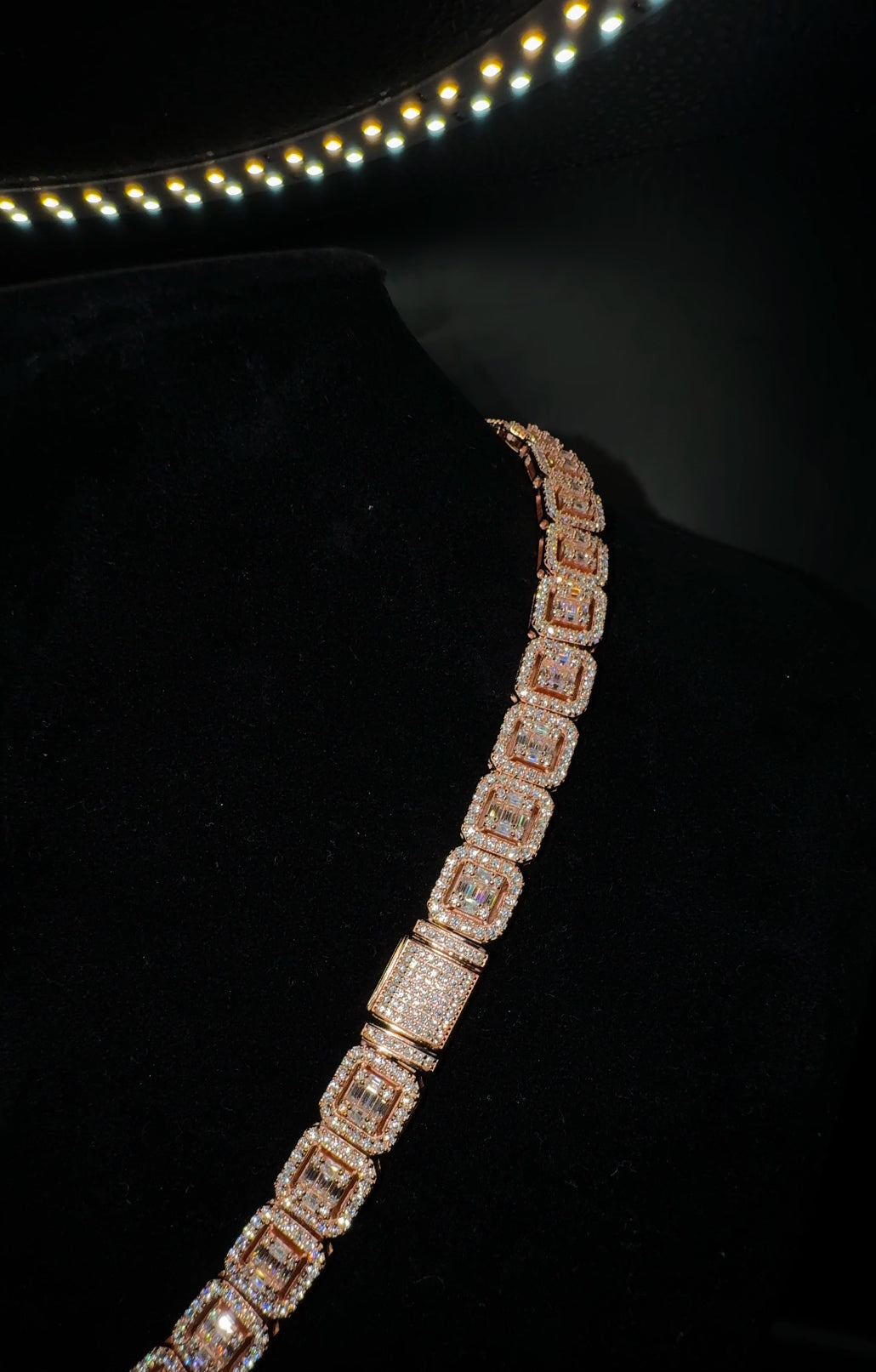 10MM CLUSTER BAGUETTE TENNIS Necklace (Passes The Diamond Tester)