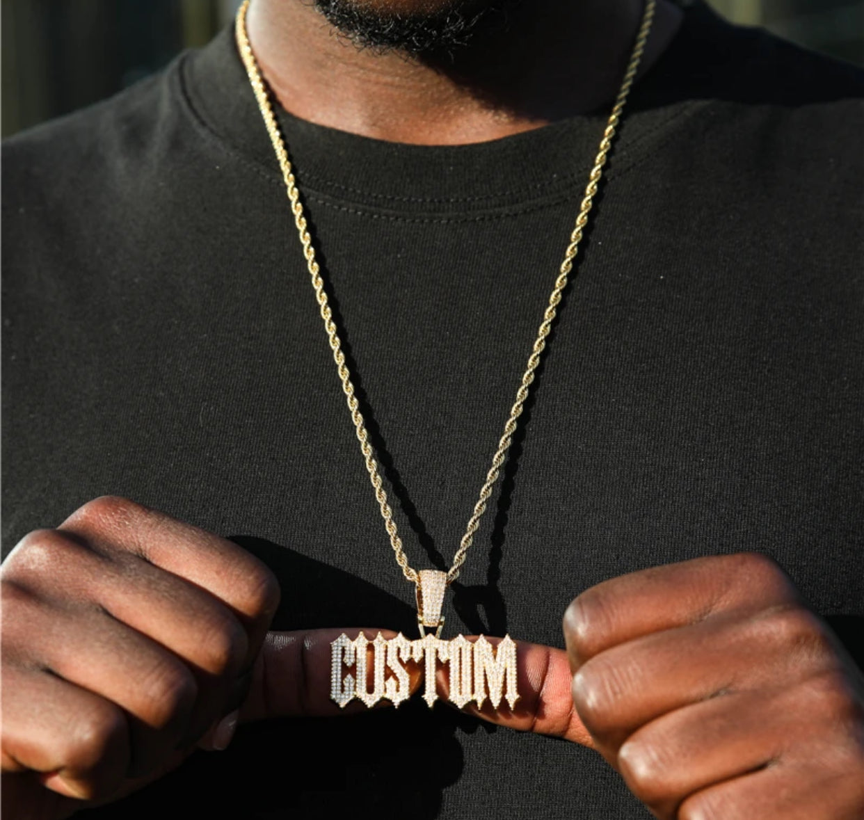 Unisex Custom Trap Font Pendant (Passes the Diamond Tester)