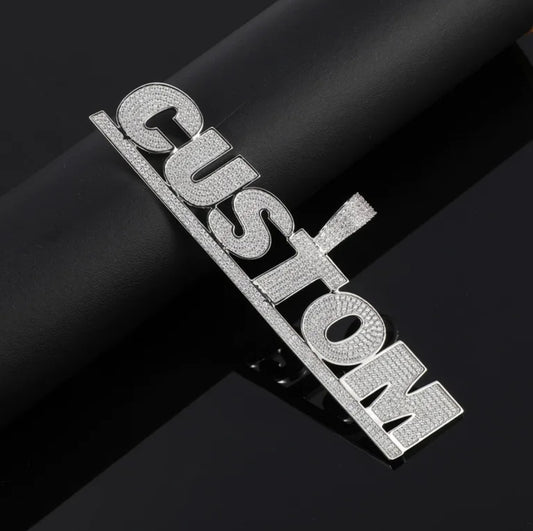 Custom Bold Underlined Font Pendant (Passes the Diamond Tester)