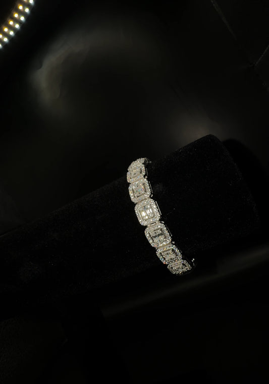 10MM CLUSTER BAGUETTE TENNIS BRACELET (Passes the Diamond Tester)