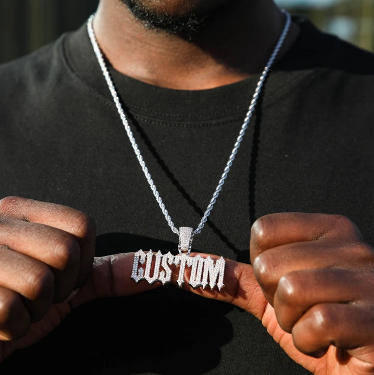 Unisex Custom Trap Font Pendant (Passes the Diamond Tester)