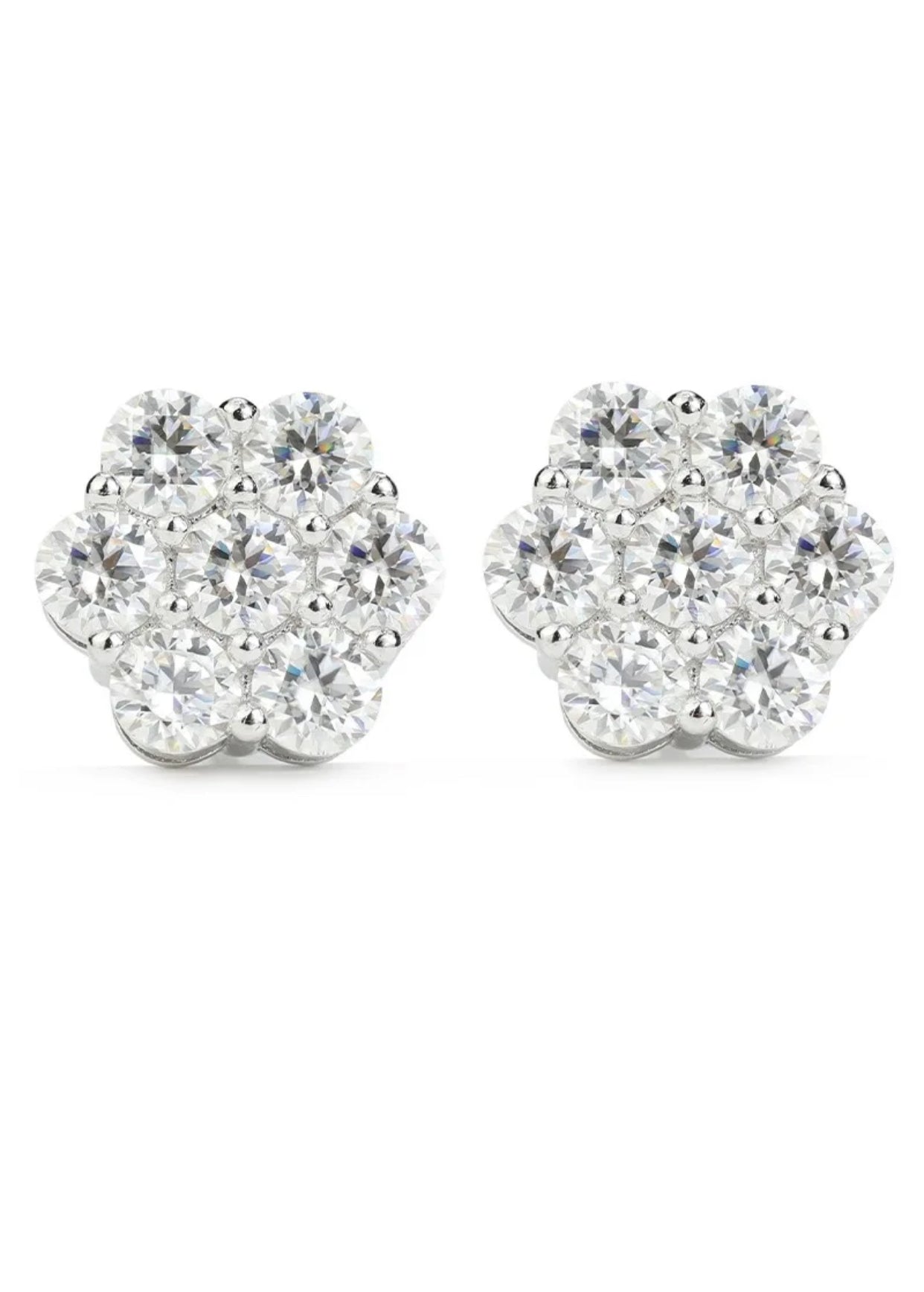 CLUSTER MOISSANITE DIAMOND EARRINGS (Passes Diamond Tester)