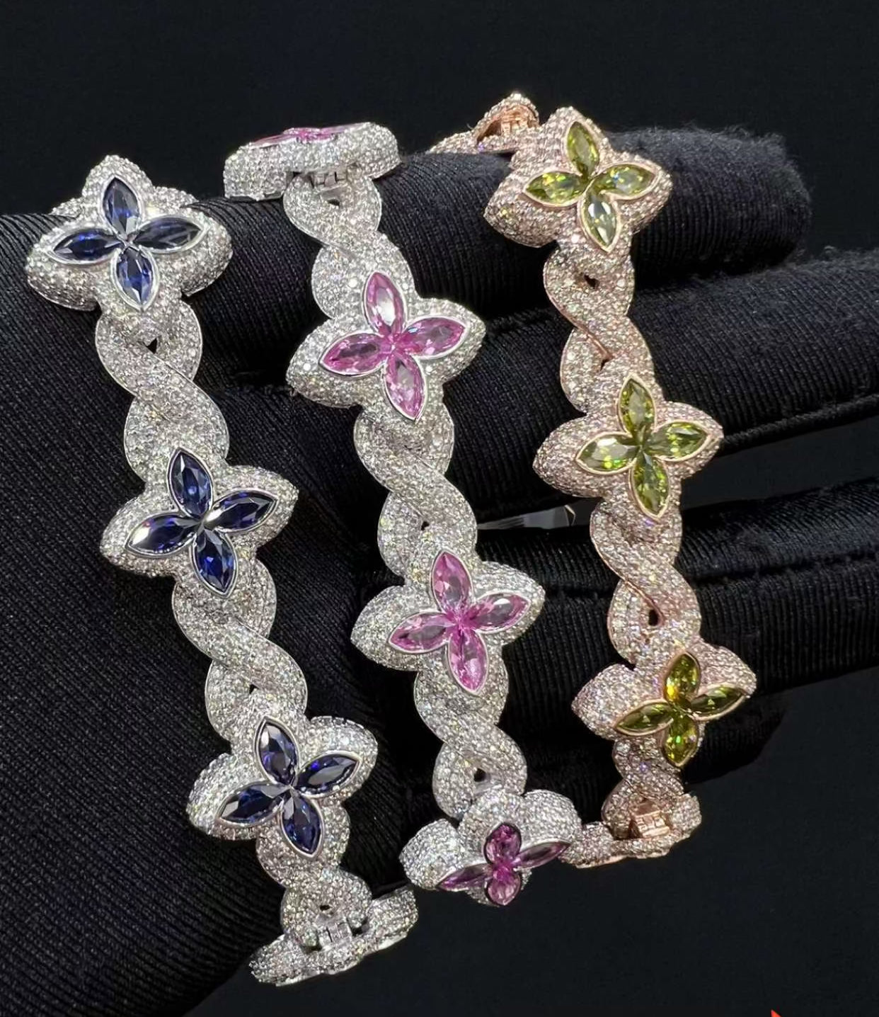 FLORAL COLORED BRACELET (Passes the Diamond Tester)