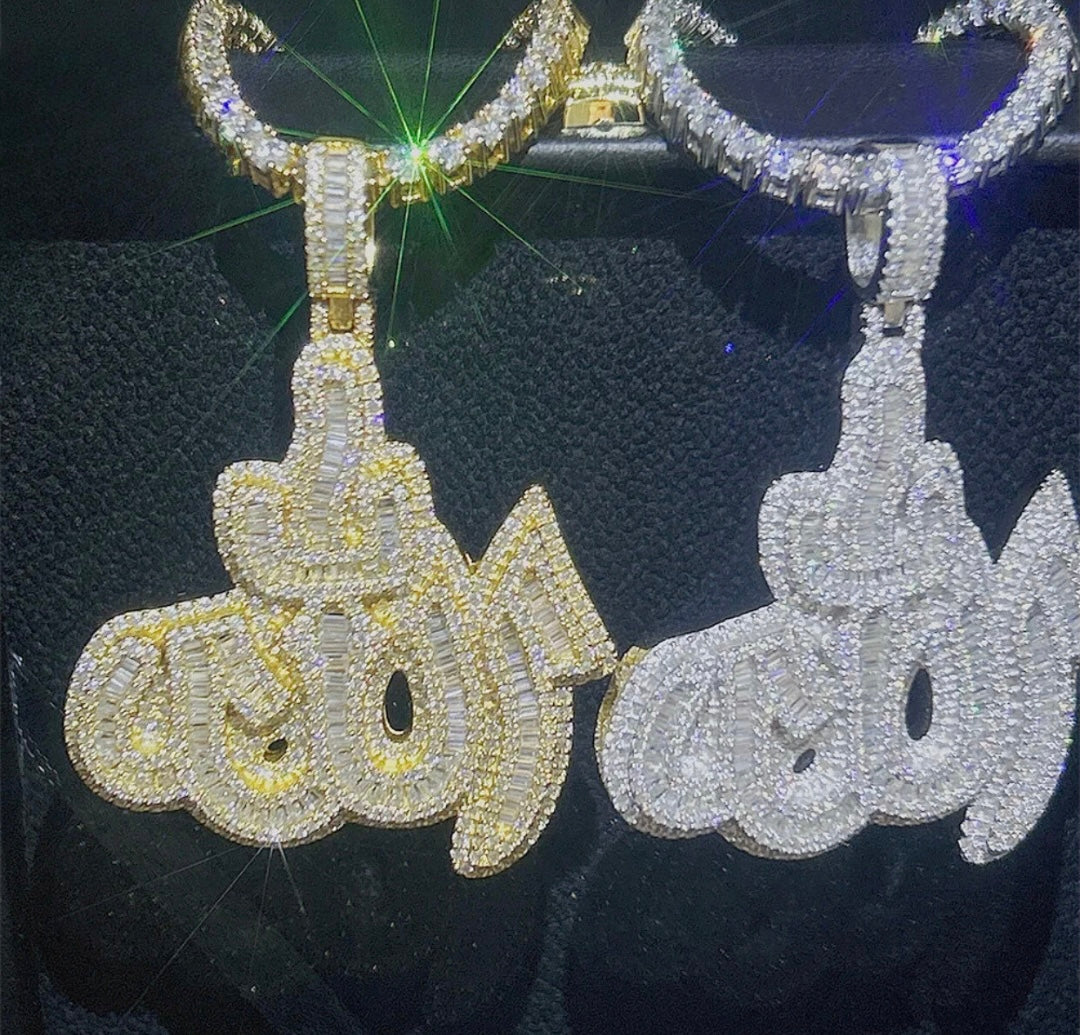 Iced Baguette Allah Pendant (Passes the Diamond tester)