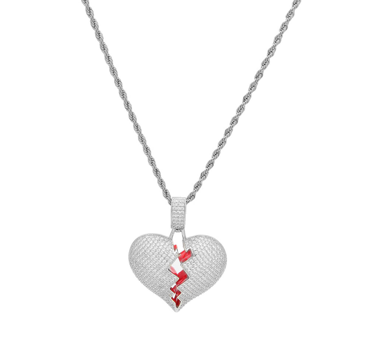 Broken Heart Pendant (Passes the Diamond Tester)