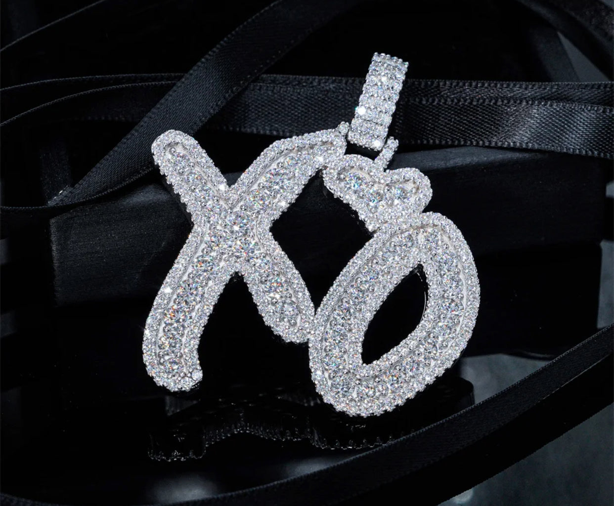 Iced XO Pendant(Passes the Diamond tester)