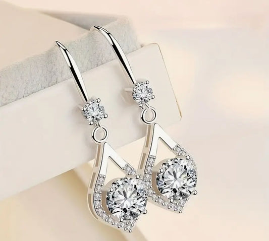 WATER DROP MOISSANITE DIAMOND EARRINGS (Passes Diamond Tester)