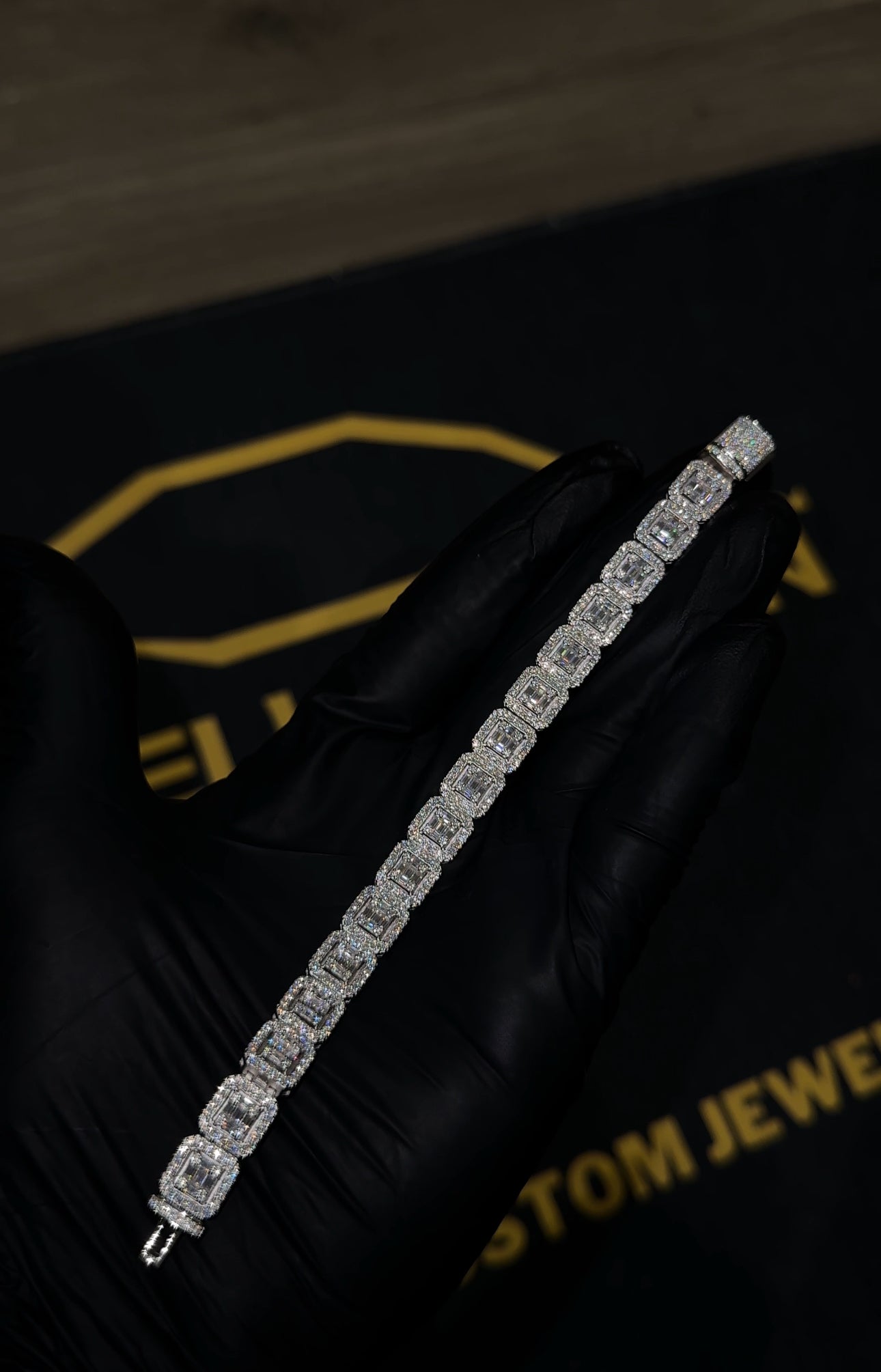 10MM CLUSTER BAGUETTE TENNIS BRACELET (Passes the Diamond Tester)