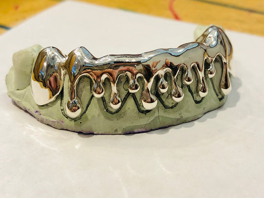 Drip Effect Silver Grillz (Canine to Canine)