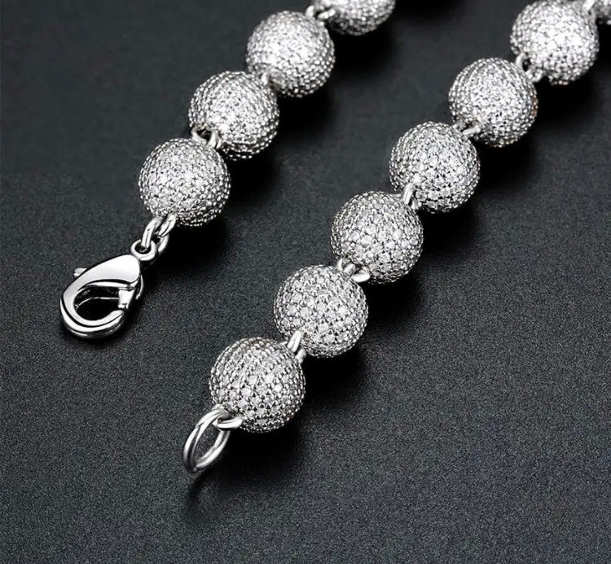 6MM ICED BALL NECKLACE (Passes The Diamond Tester)