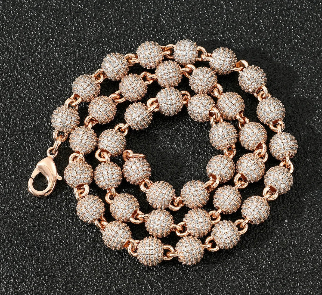 6MM ICED BALL NECKLACE (Passes The Diamond Tester)