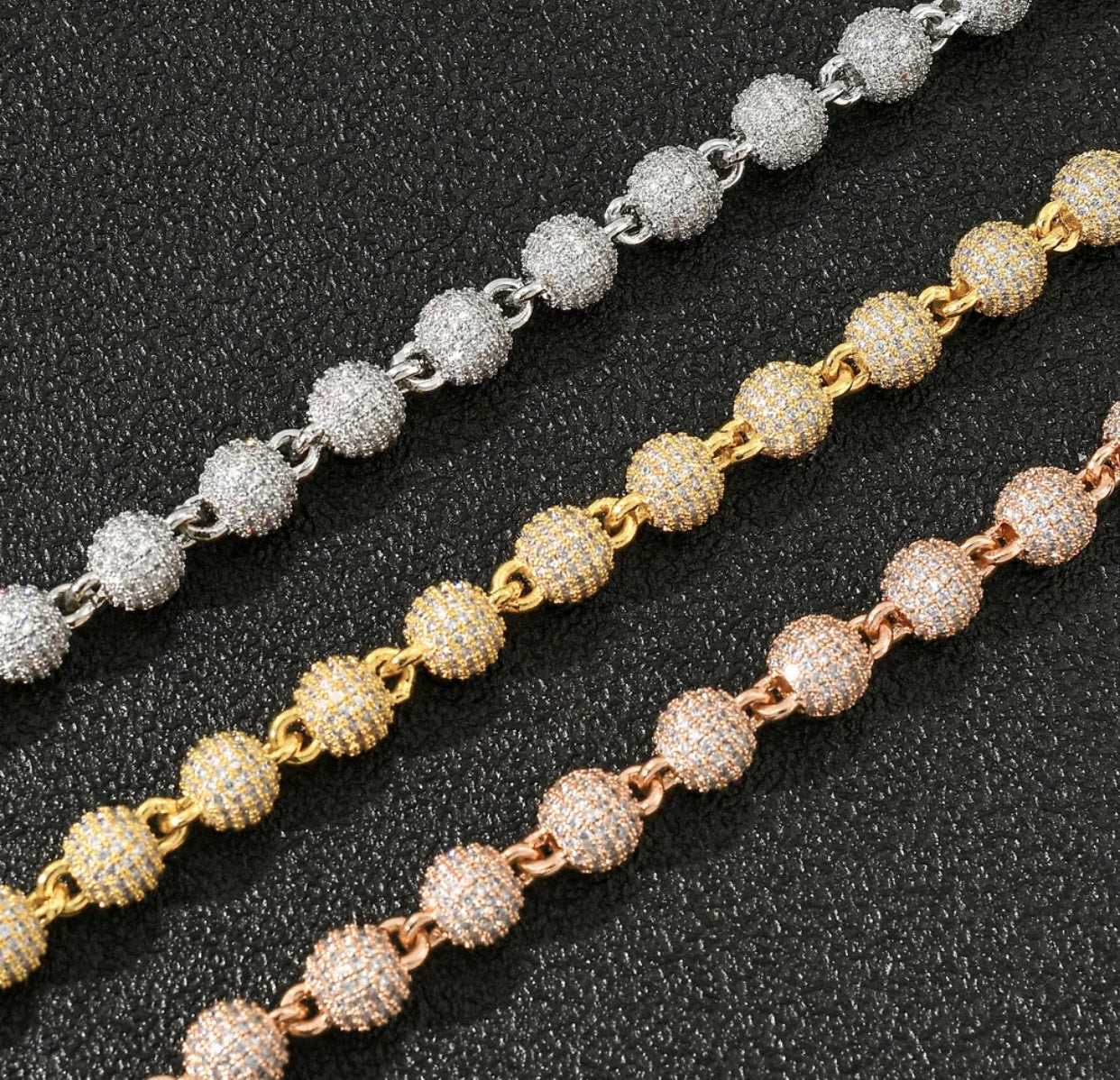 6MM ICED BALL NECKLACE (Passes The Diamond Tester)