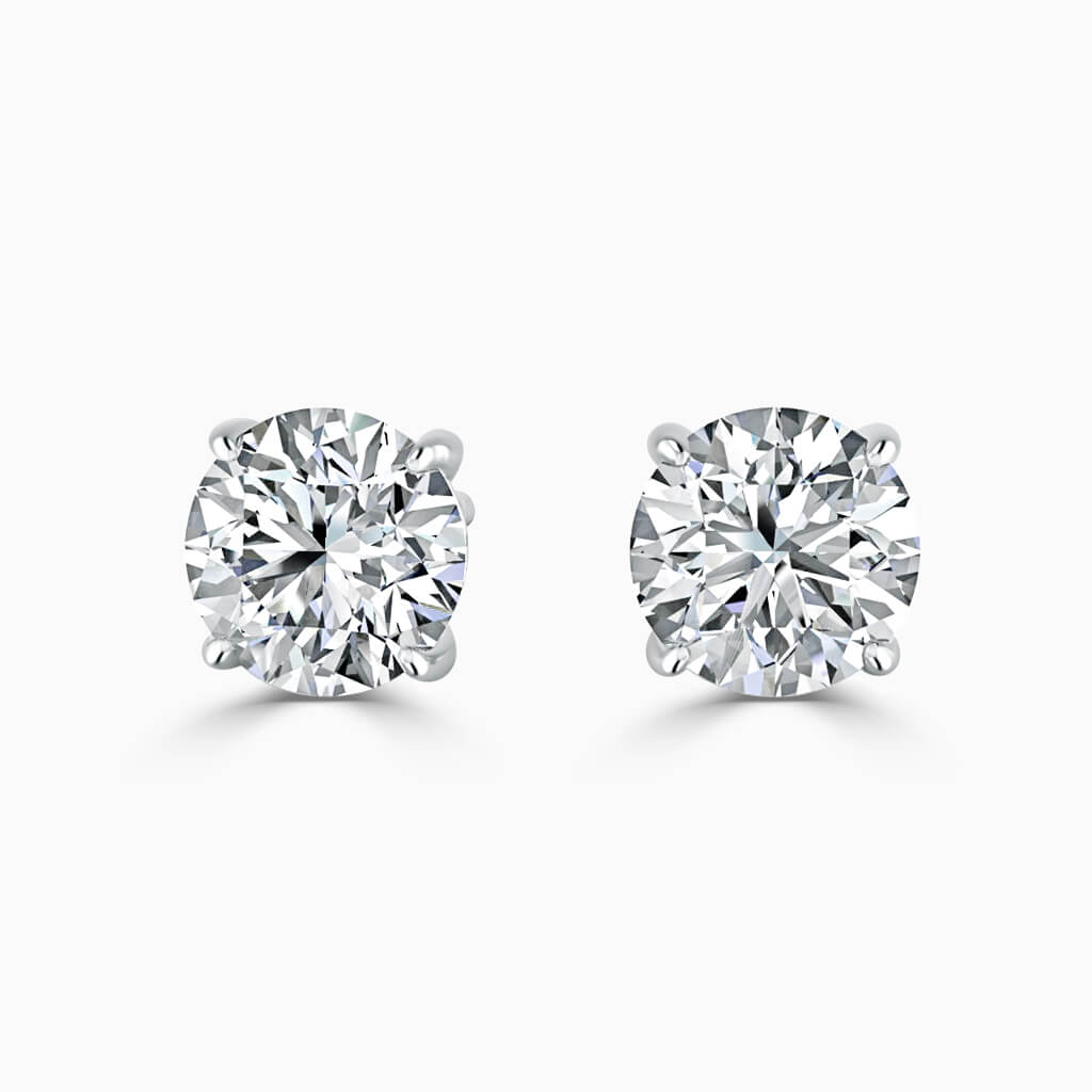 SOLITAIRE WHITE MOISSANITE DIAMOND EARRINGS (Passes Diamond Tester)